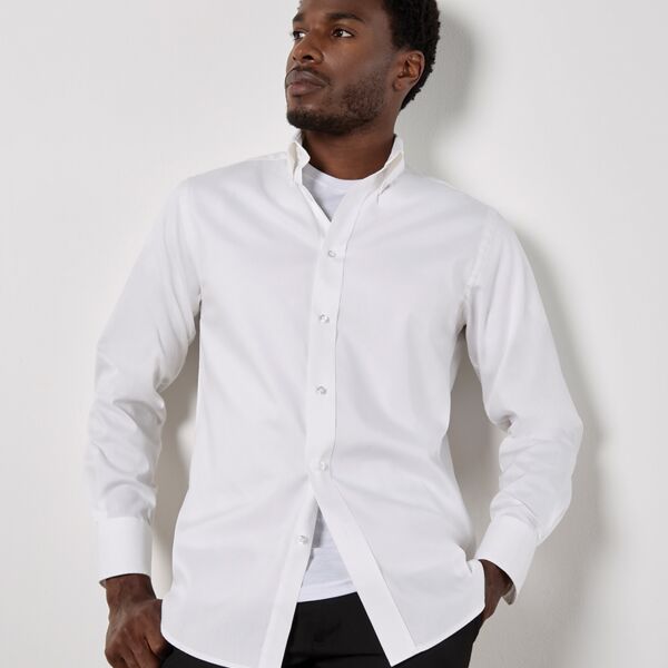 Kustom Kit Premium Long Sleeve Tailored Oxford Shirt Thumbnail