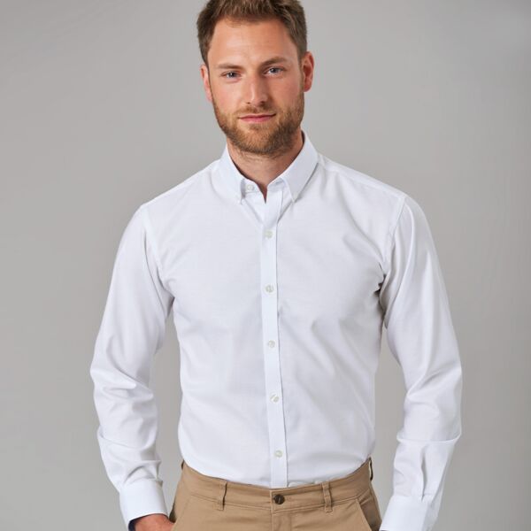 Brook Taverner Lawrence Long Sleeve Stretch Oxford Shirt Thumbnail