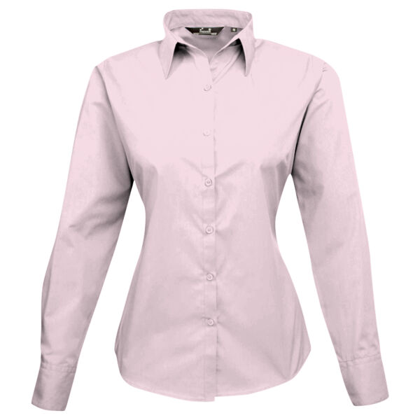 Ladies Poplin Long Sleeve Shirt Thumbnail